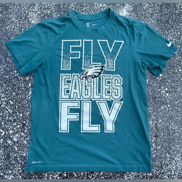 Philadelphia Eagles NFL ‘Fly Eagles Fly’ Nike Dri-Fit T-Shirt Size Medium - Picture 1 of 2